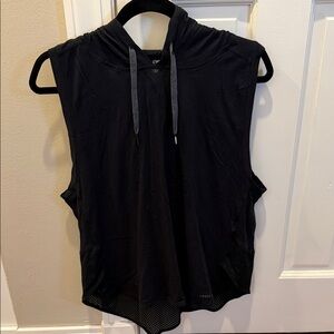 Under Armour Black Sleeveless Hooded Tank Top